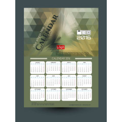 几何现代金属科技日历海报