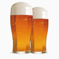 矢量两杯啤酒