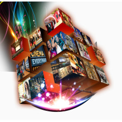 商业地产立体魔方光束