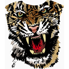 矢量手绘老虎头