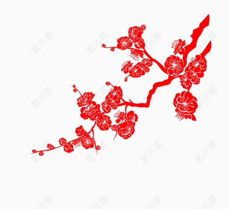 梅花剪纸窗花免费下载
