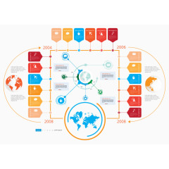 扁平PPT数据分析矢量
