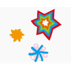 矢量手绘雪花小花三朵