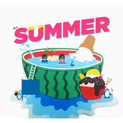 卡通西瓜泳池