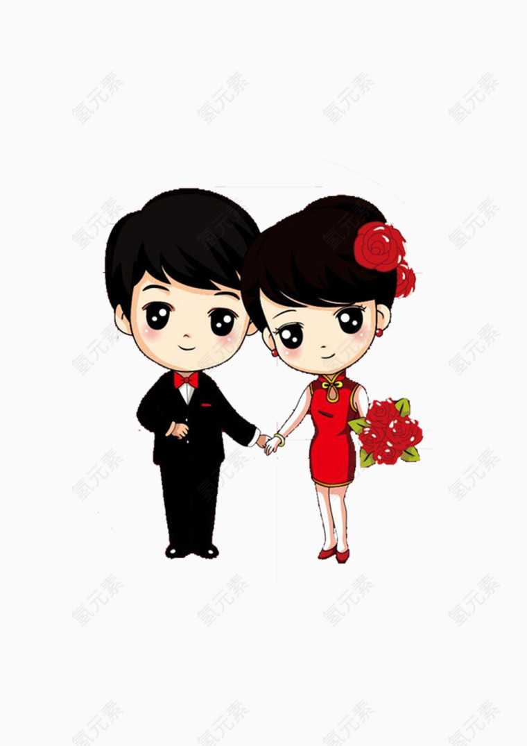 卡通人物结婚爱情
