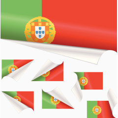 葡萄牙国旗翻页纸张效果