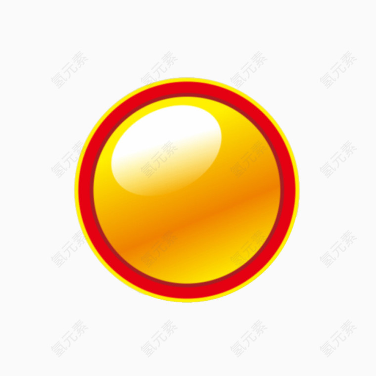 橙红撞色金边圆形按钮