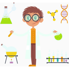 矢量手绘做化学实验