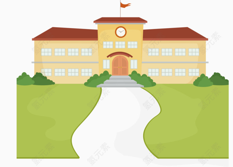 矢量扁平化学校