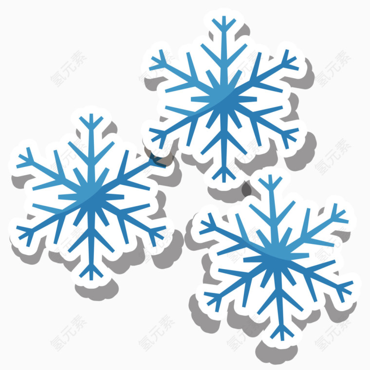 立体雪片矢量素材