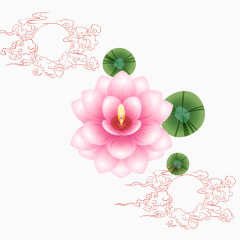 中秋节荷花灯笼元素