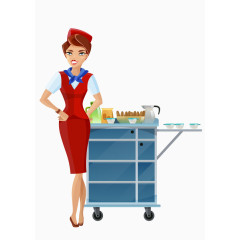空姐服务员用餐食品