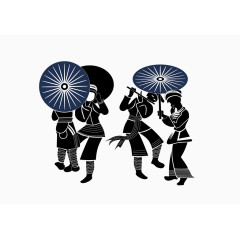 矢量苗族跳舞人物素材