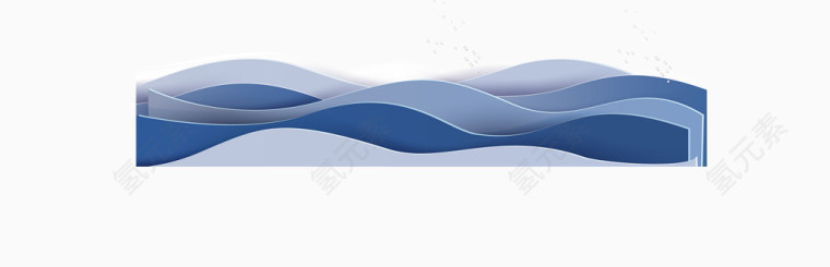 矢量手绘蓝色海浪