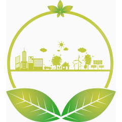 矢量手绘绿色家园