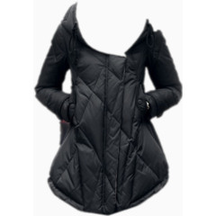 艾莱依的黑色长款羽绒服