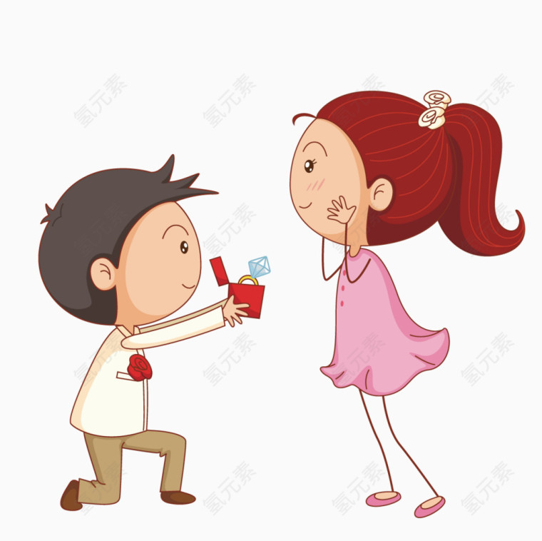 拿钻戒求婚的男子