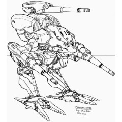 手绘机器人线稿