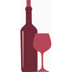 红酒剪影矢量图