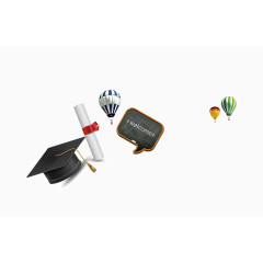 卡通素材文具学生用品