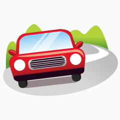 矢量行驶红色汽车