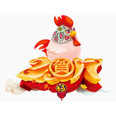鸡年贺新春节日装饰元素