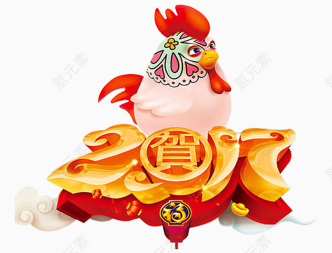 鸡年贺新春节日装饰元素