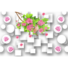 立体花朵背景墙