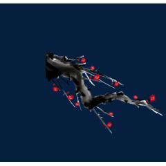 水墨花枝装饰