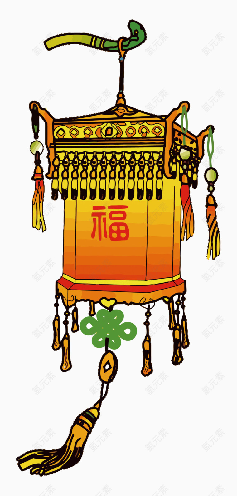 矢量祈福宫灯