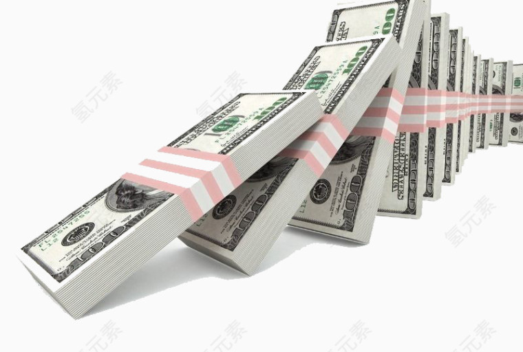 一打打的美金倾倒