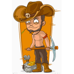 淘金牛仔卡通人物