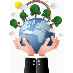 矢量手上的地球