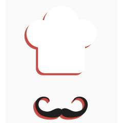 创意厨师帽大胡子矢量材