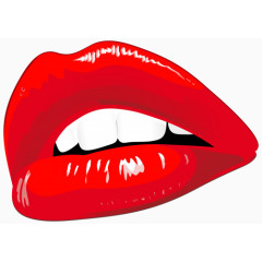 淡定露牙齿嘴唇免抠素材