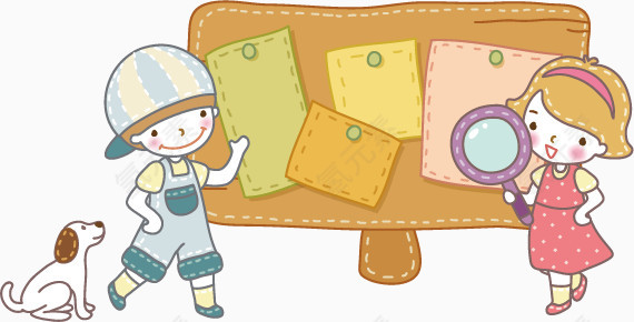 拿着放大镜的女孩