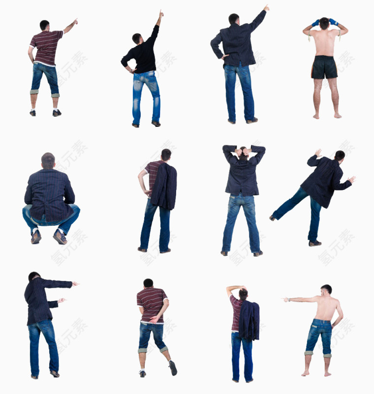 男人背影各种动作
