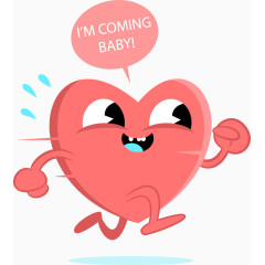 矢量手绘奔跑的心脏