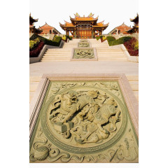 澳门妈祖阁大门前的台阶石雕