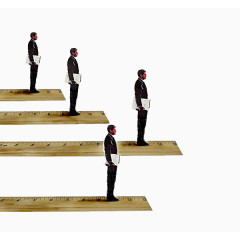 矢量素材 人站尺子素材