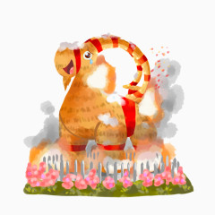 创意手绘山羊图案