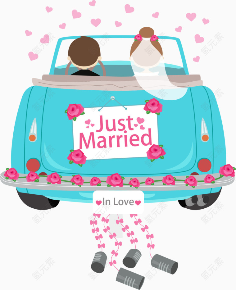 矢量轿车里的情侣