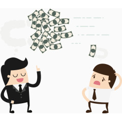 矢量手绘人物金钱男人