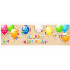 彩色气球生日banner矢量素材