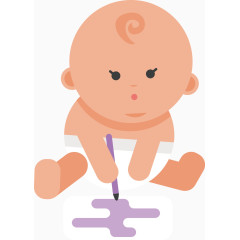 宝宝学习画画矢量素材