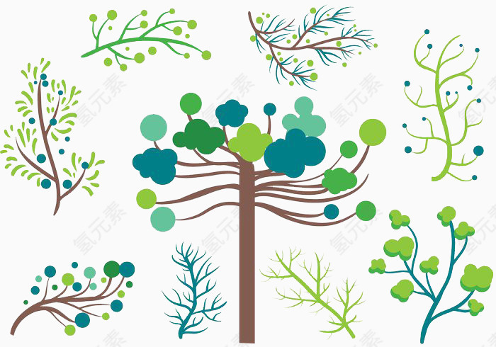 文艺植树节弯型树枝