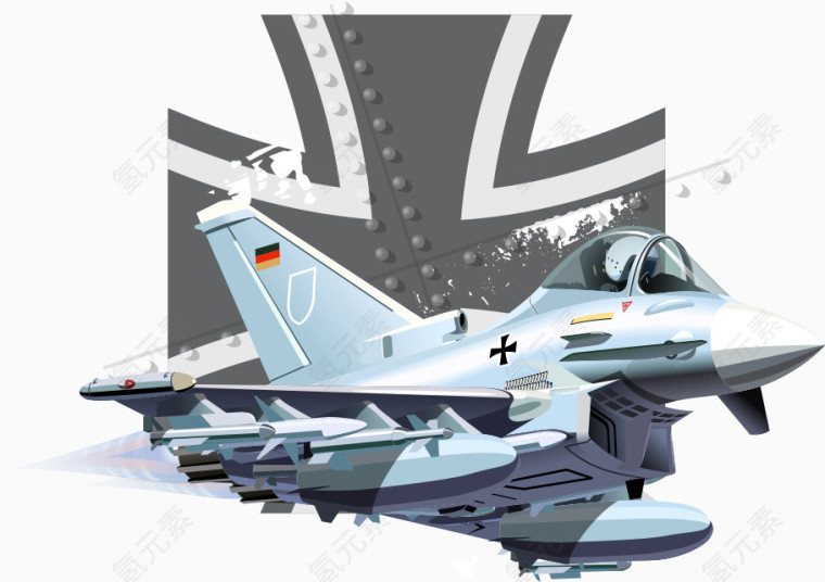 浅蓝色矢量战斗机