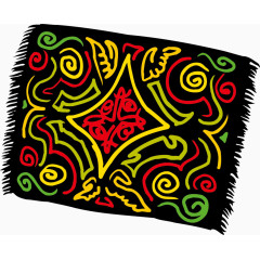 卡通花纹毛毯矢量