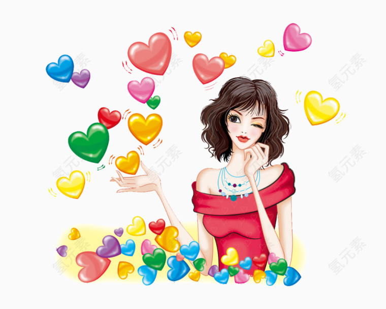 手绘时尚女性图案