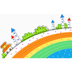 卡通可爱手绘城市树